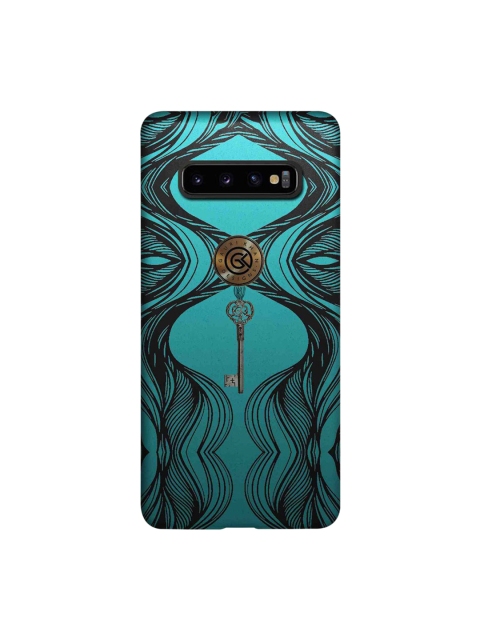 

CelfieDesign Teal Blue & Black Hanging Key Samsung Galaxy S10 Plus Slim Back Case