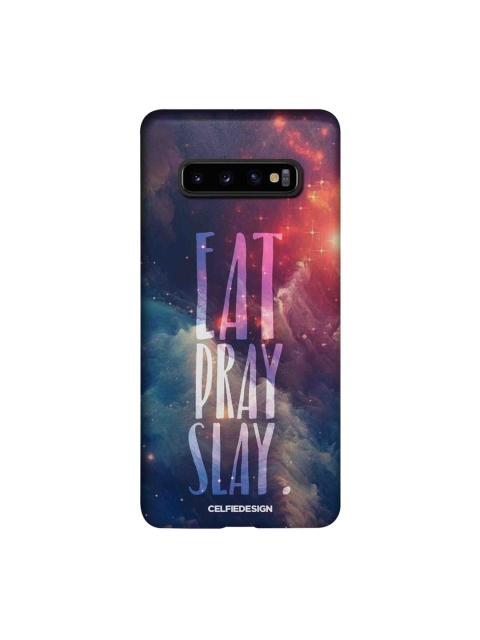 

CelfieDesign Multi-Coloured Eat Pray Slay Printed Samsung Galaxy S10 Plus Slim Back Case