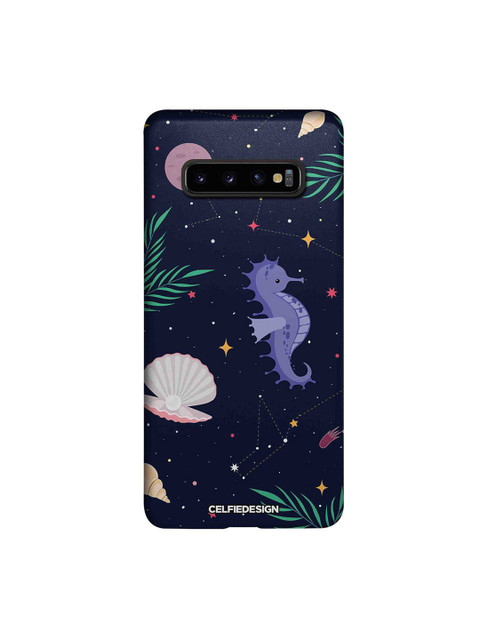 

CelfieDesign Navy Blue & White Space Beach Printed Samsung Galaxy S10 Plus Slim Back Case