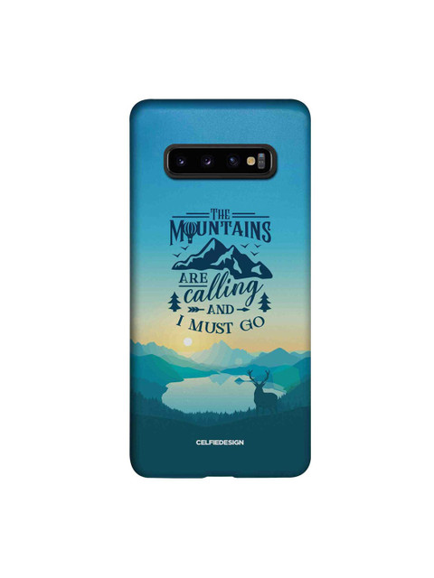 

CelfieDesign Blue & Yellow The Mountains Are Calling Samsung Galaxy S10 Plus Slim Back Case
