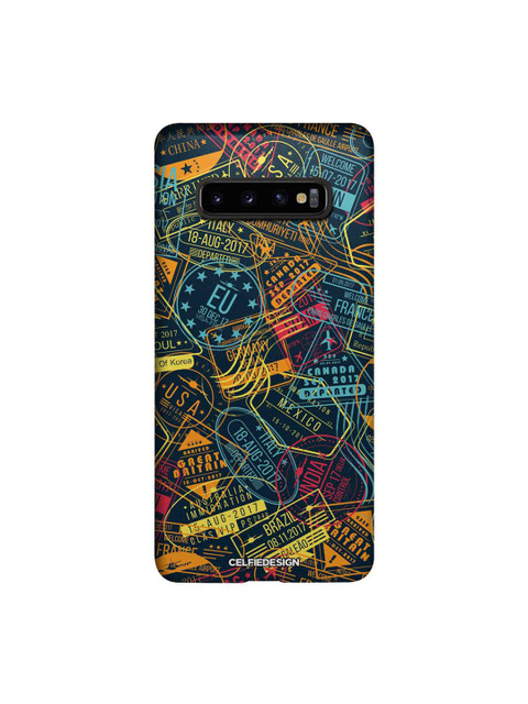 

CelfieDesign Multicoloured Immigration Stamps Print Samsung Galaxy S10 Plus Back Case, Multi