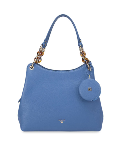 

Da Milano Blue Solid Leather Handheld Bag