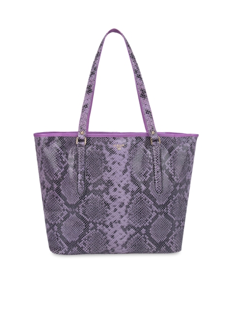 

Da Milano Purple Snake-Skin Printed Leather Shopper Shoulder Bag