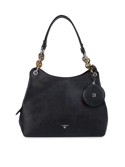

Da Milano Black Leather Structured Handheld Bag