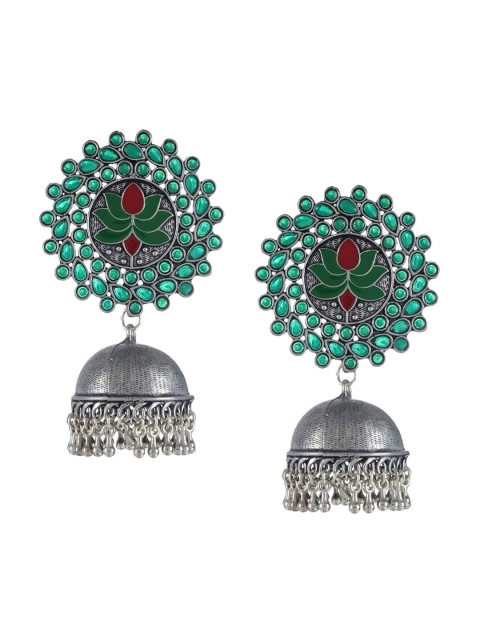 

Mali Fionna Green Contemporary Jhumkas Earrings