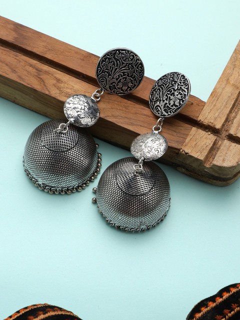 

Mali Fionna Silver-Toned Contemporary Drop Earrings