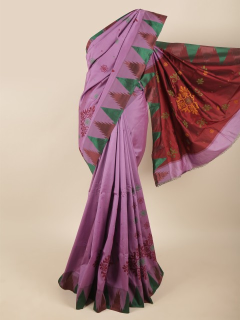 

Pothys Women Lavender & Maroon Woven Design Art Silk Saree