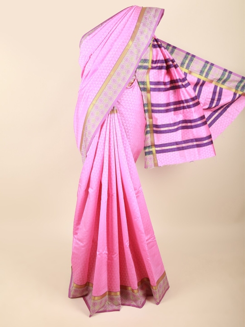 

Pothys Women Pink & Gold Woven Design Zari Art Silk Saree