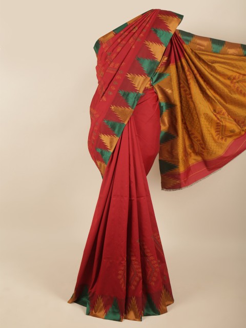 

Pothys Women Red & Green Woven Design Zari Art Silk Saree