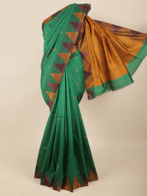 

Pothys Green & Purple Floral Art Silk Saree