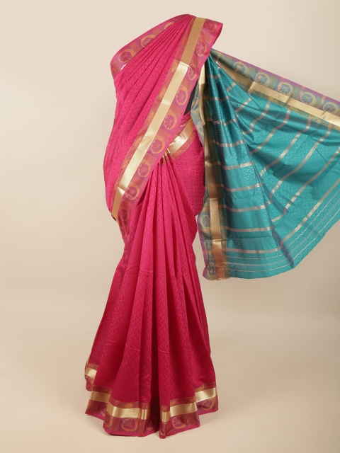 

Pothys Maroon & Blue Woven Design Art Silk Saree