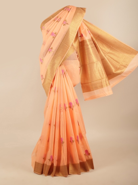 

Pothys Peach & Pink Woven Design Art Silk Saree