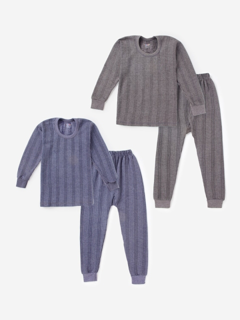 

Hopscotch Unisex Grey & Blue Set Pack Of 2 Thermal Set