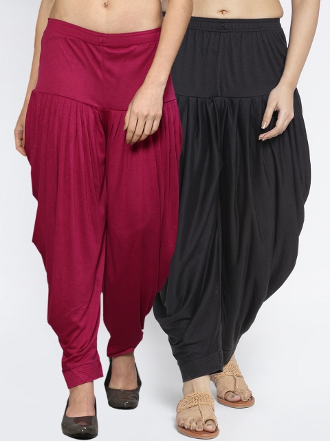 

GRACIT Women Pack Of 2 Solid Salwars, Black