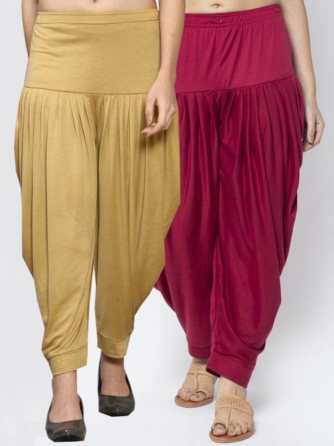 

GRACIT Women Maroon & Beige Pack of 2 Solid Salwar