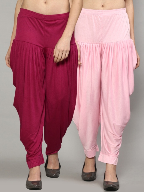 

GRACIT Women Pink & Burgundy Solid Pack of 2 Salwar