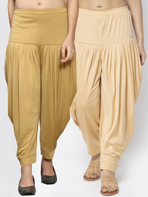 

GRACIT Women Pack of 2 Beige & Peach Solid Salwar