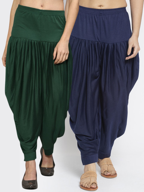 

GRACIT Women Green & Navy Blue Pack of 2 Solid Salwars