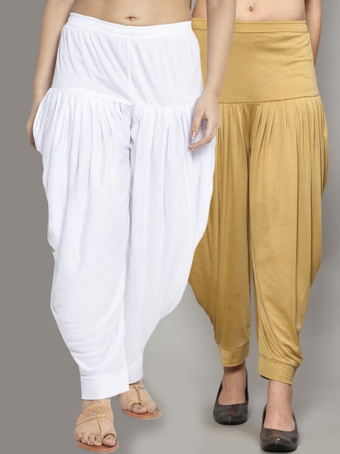 

GRACIT Women Pack of 2 Beige & White Solid Salwar