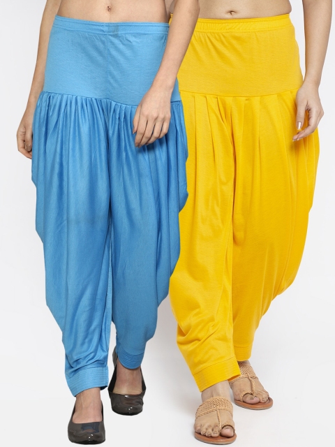 

GRACIT Women Pack Of 2 Yellow & Blue Solid Salwars