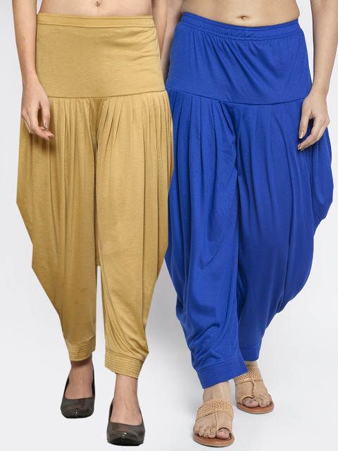 

GRACIT Women Beige & Blue Pack of 2 Solid Salwar