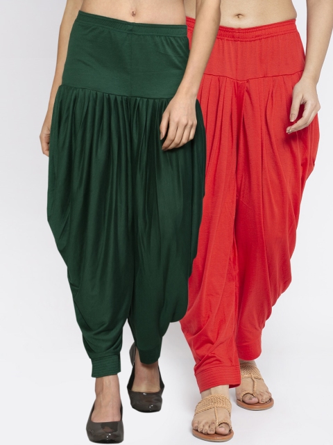 

GRACIT Women Green & Red Solid Pack of 2 Salwar