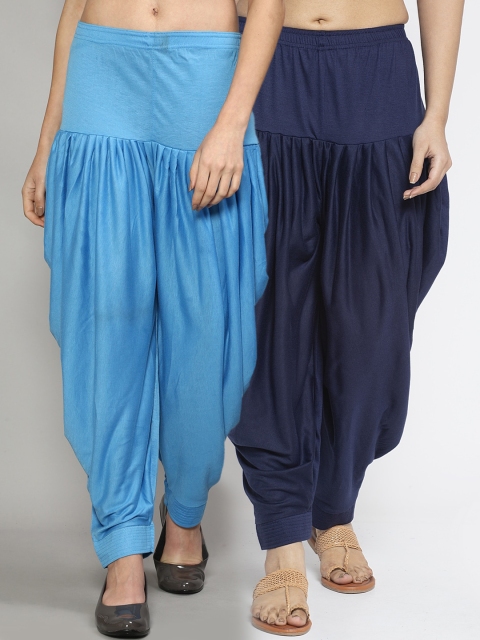 

GRACIT Women Blue Solid Pack of 2 Salwar, Navy blue
