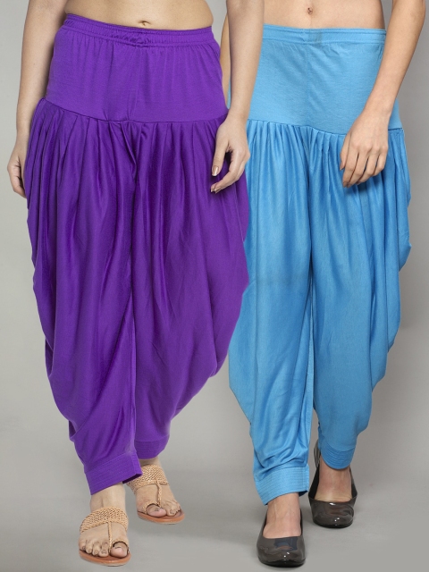 

GRACIT Pack of 2 Women Purple & Blue Solid Salwar