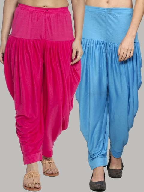 

GRACIT Women Pack Of 2 Pink & Blue Solid Salwars