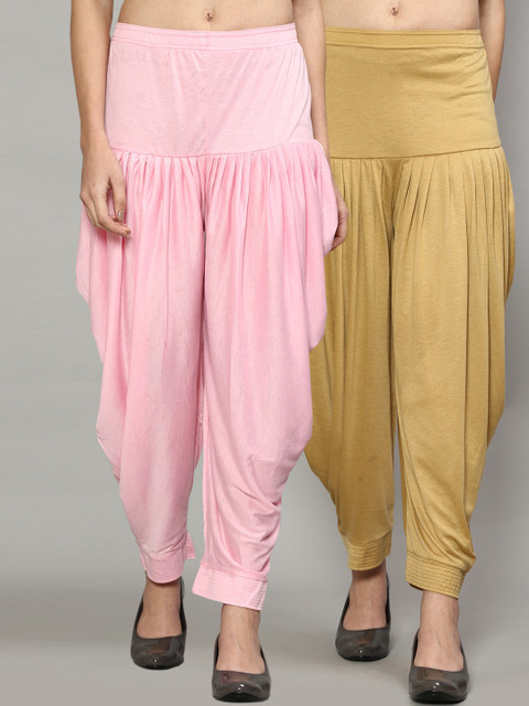

GRACIT Women Light Pink Dark Skin Solid Pack Of 2 Modern Lycra Salwar