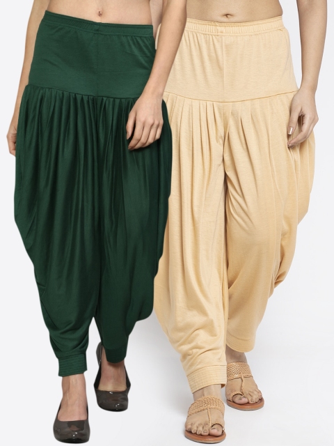 

GRACIT Women Green & Beige Solid Pack of 2 Salwar