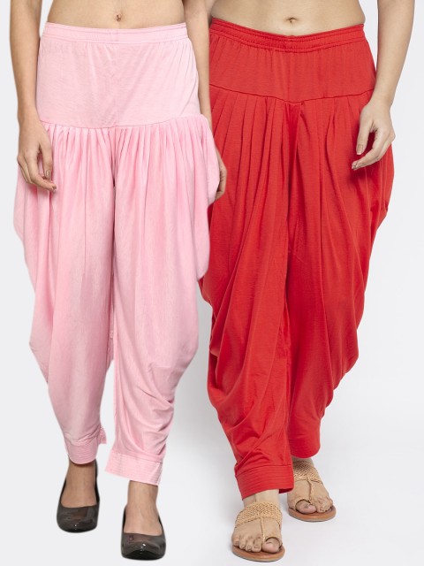 

GRACIT Women Pack of 2 Red & Pink Solid Salwar