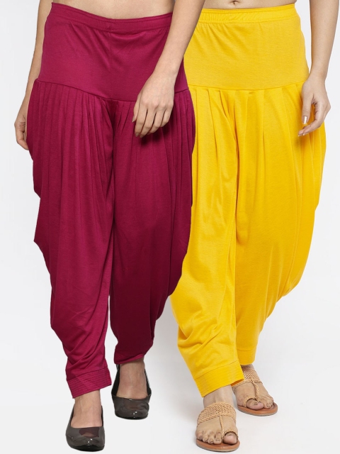 

GRACIT Women Yellow & Maroon Women Pack of 2 Solid Salwars