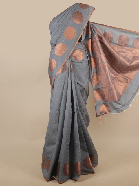 

Pothys Grey & Copper-Toned Ethnic Motifs Zari Art Silk Saree