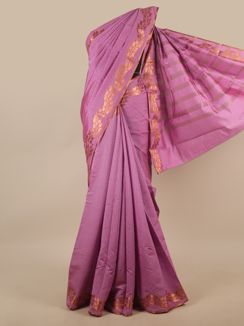 

Pothys Pink Ethnic Motifs Woven Design Butter Silk Saree