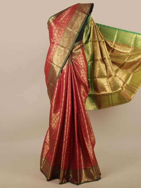 

Pothys Pink & Green Woven Design Zari Art Silk Saree