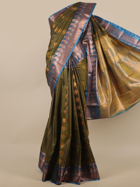 

Pothys Green & Copper-Toned Ethnic Motifs Zari Art Silk Saree