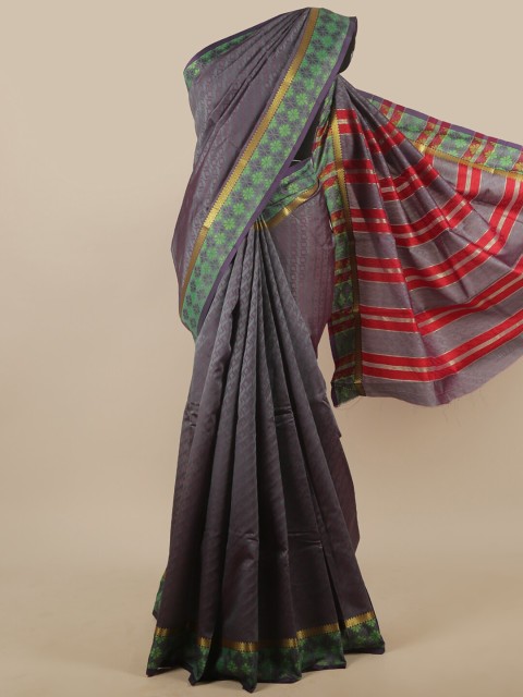 

Pothys Grey & Green Woven Design Zari Art Silk Saree
