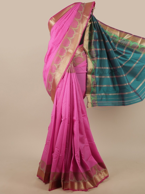 

Pothys Pink & Gold-Toned Woven Design Zari Art Silk Saree