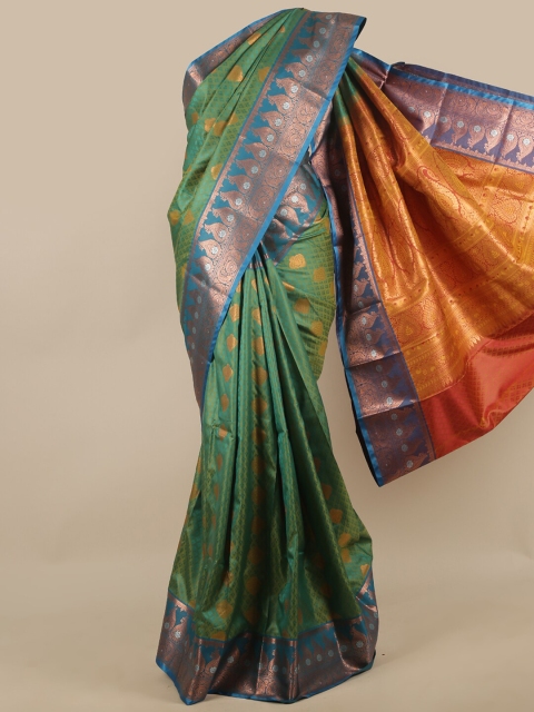 

Pothys Green & Blue Woven Design Zari Art Silk Saree