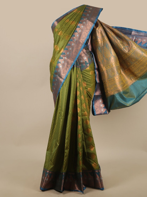 

Pothys Green & Blue Woven Design Zari Art Silk Saree