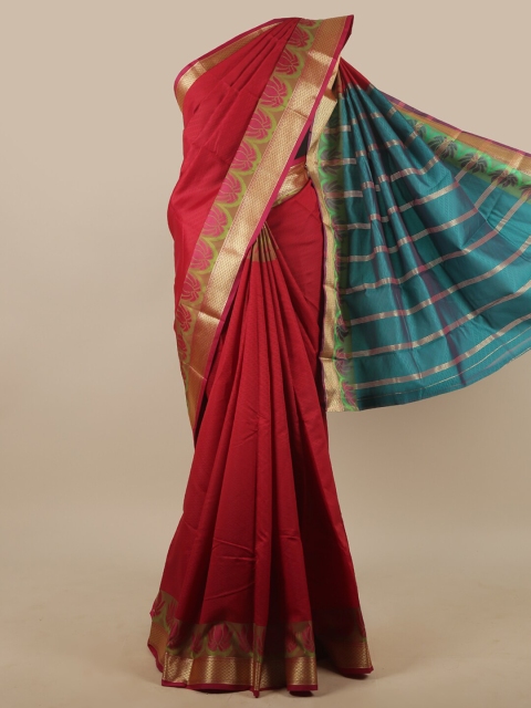 

Pothys Red & Blue Woven Design Art Silk Saree