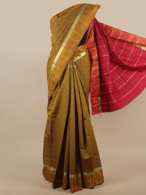 

Pothys Green & Red Zari Art Silk Saree
