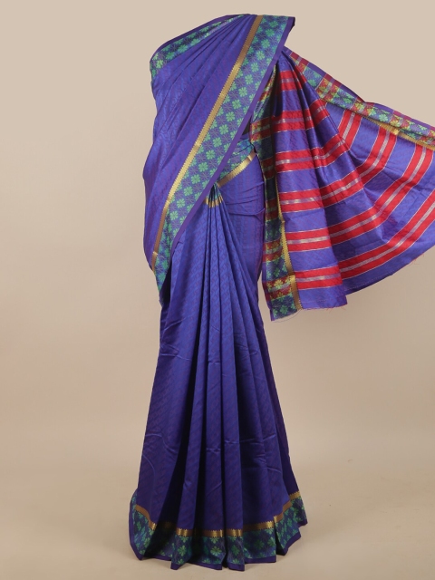 

Pothys Blue & Gold-Toned Art Silk Saree