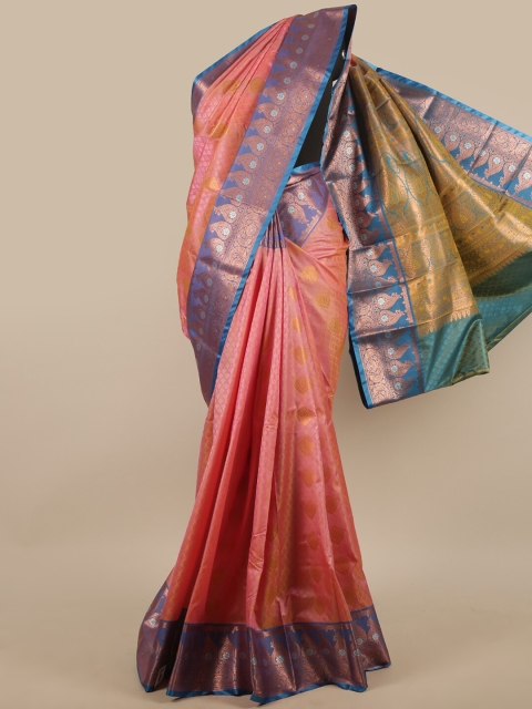 

Pothys Pink & Blue Woven Design Zari Art Silk Saree