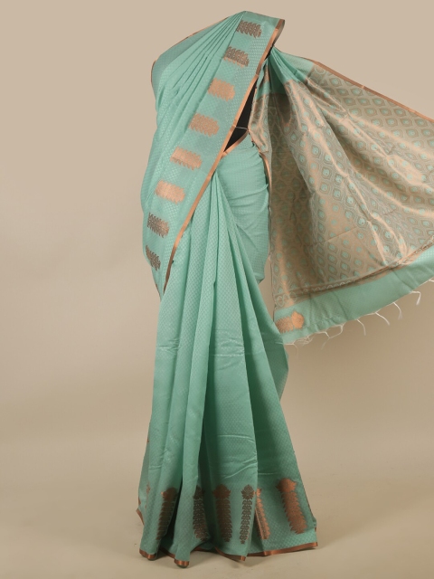 

Pothys Green Ethnic Motifs Woven Design Butter Silk Saree