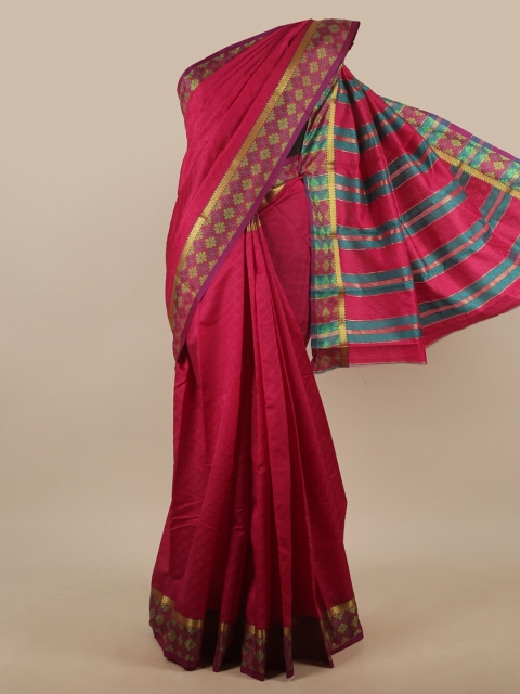 

Pothys Magenta & Blue Woven Design Zari Art Silk Saree