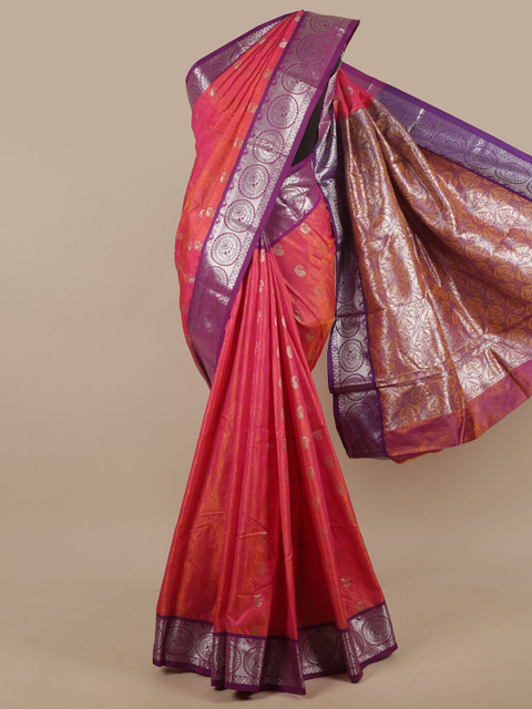 

Pothys Coral & Violet Woven Design Zari Art Silk Saree