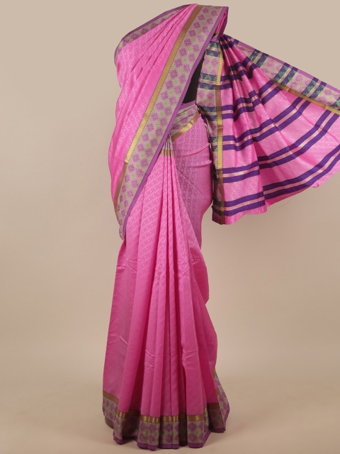 

Pothys Pink Floral Art Silk Saree