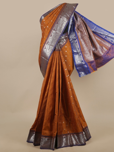 

Pothys Mustard Yellow & Silver-Toned Ethnic Motifs Zari Art Silk Saree